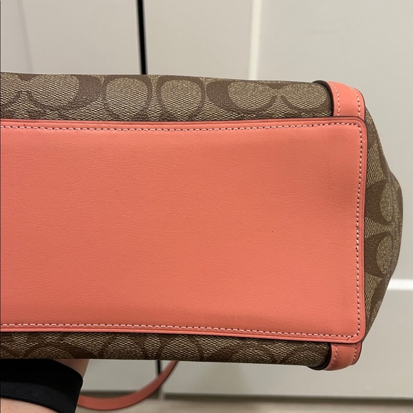 Coach (NWOT) Kristy Shoulder Bag in Signature Canvas with Light Coral Trim - Picture 11 of 14